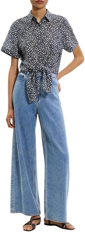 Theory Women's Tie Front Ss Bl