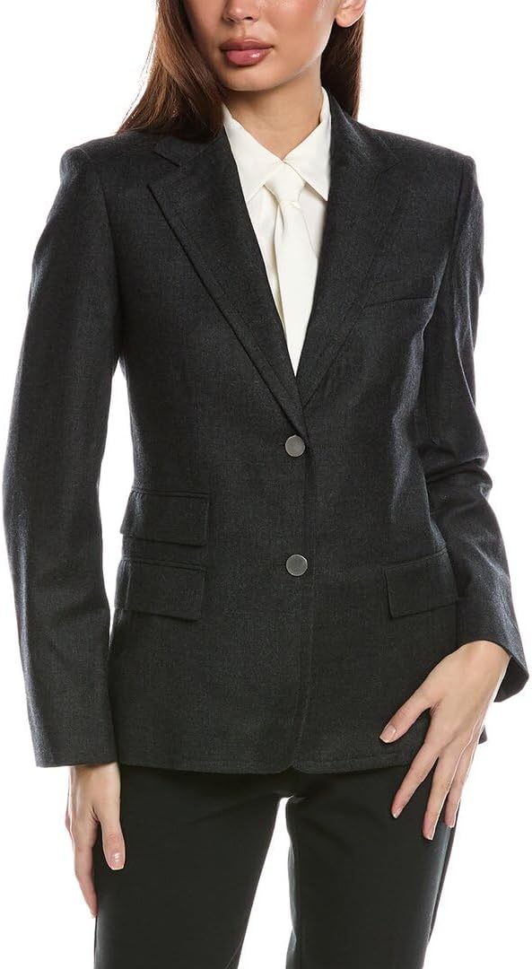 Theory Women's 2 Button Tailor Jacket Sleek Flannel
