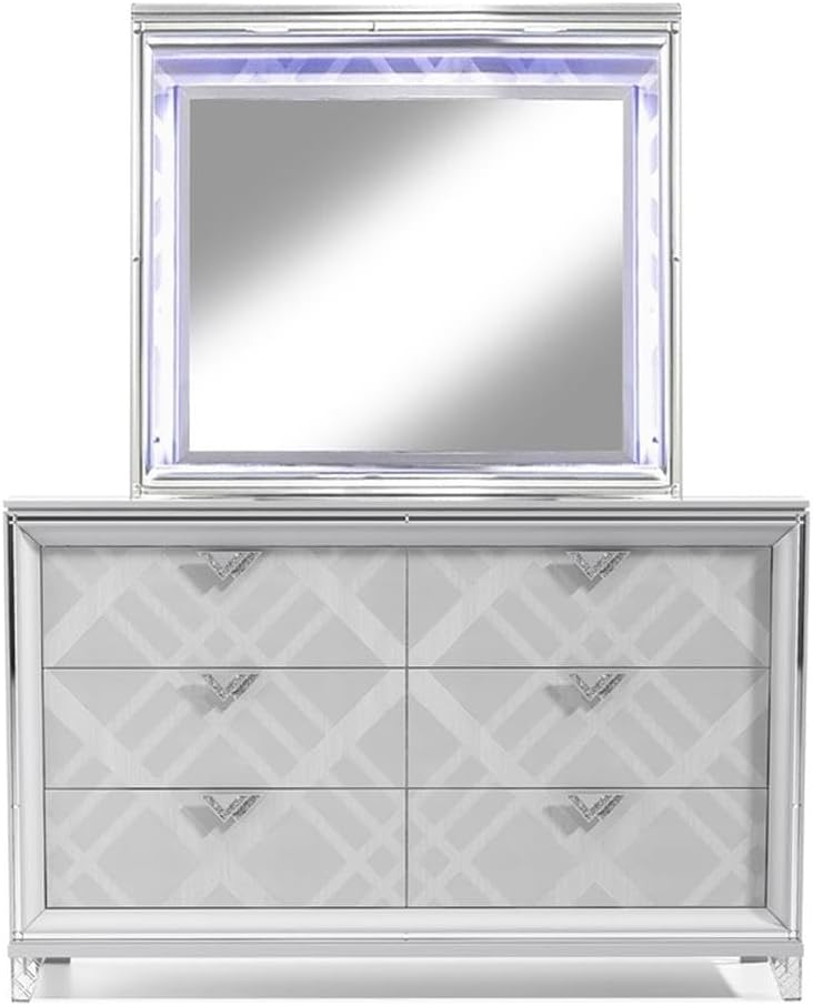 Furniture of America FOA Anaiya 5-Piece Contemporary Wood Queen Bedroom Set in White