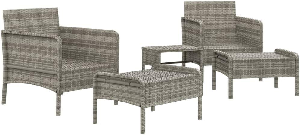 5 Piece Patio Lounge Set with Cushions Gray Poly Rattanqueen Bed Frame with headboard Queen Size Bed Frame King Size Bed Frame King Platform Bed Frame Metal Bed Frame Queen Size