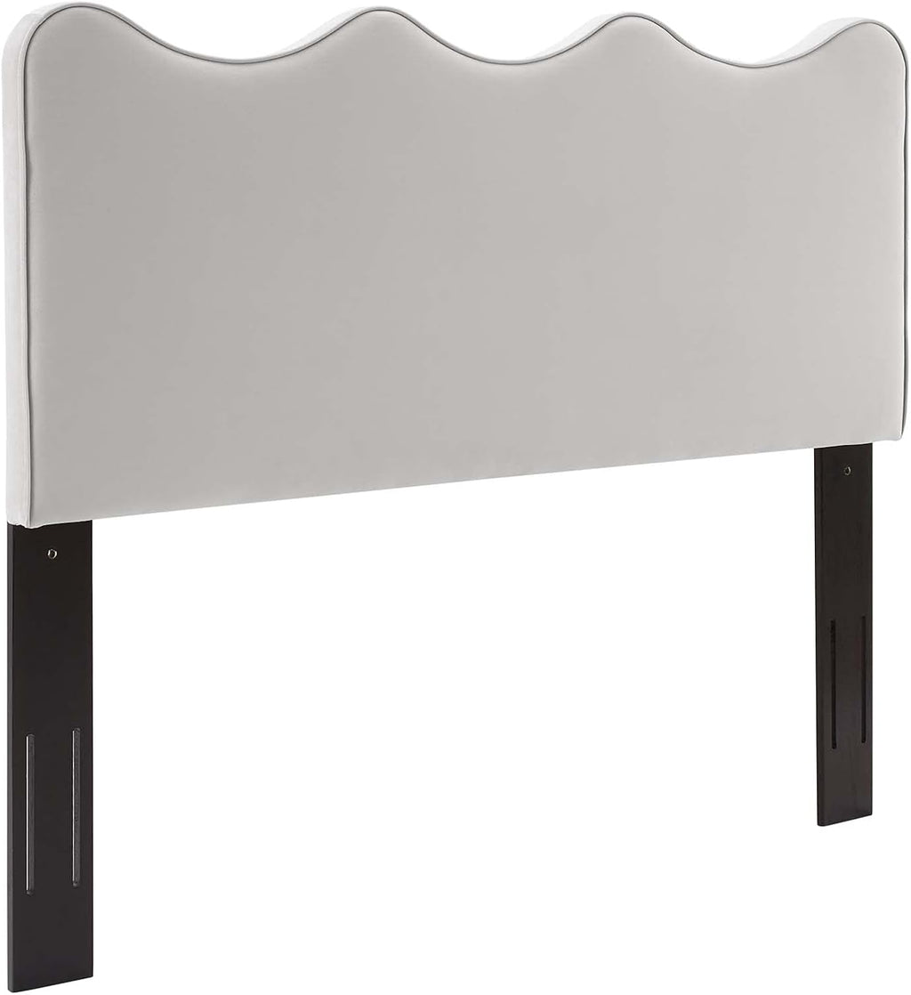 Modway Athena Performance Velvet Full/Queen Headboard in Light Gray