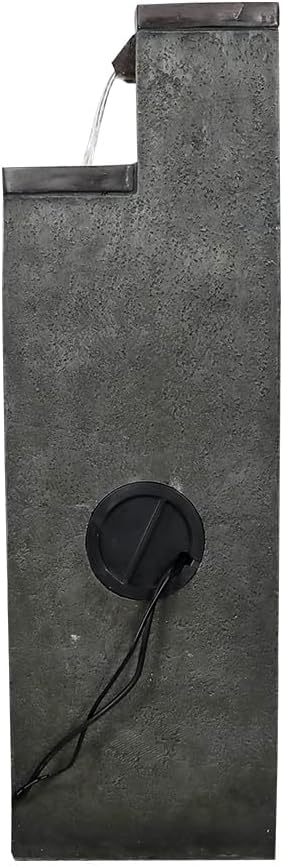 Modern Floor-Standing Water Fountain 39.3' High, Indoor Outdoor Water Fountain with Lights for Home, Garden, Patio Decor