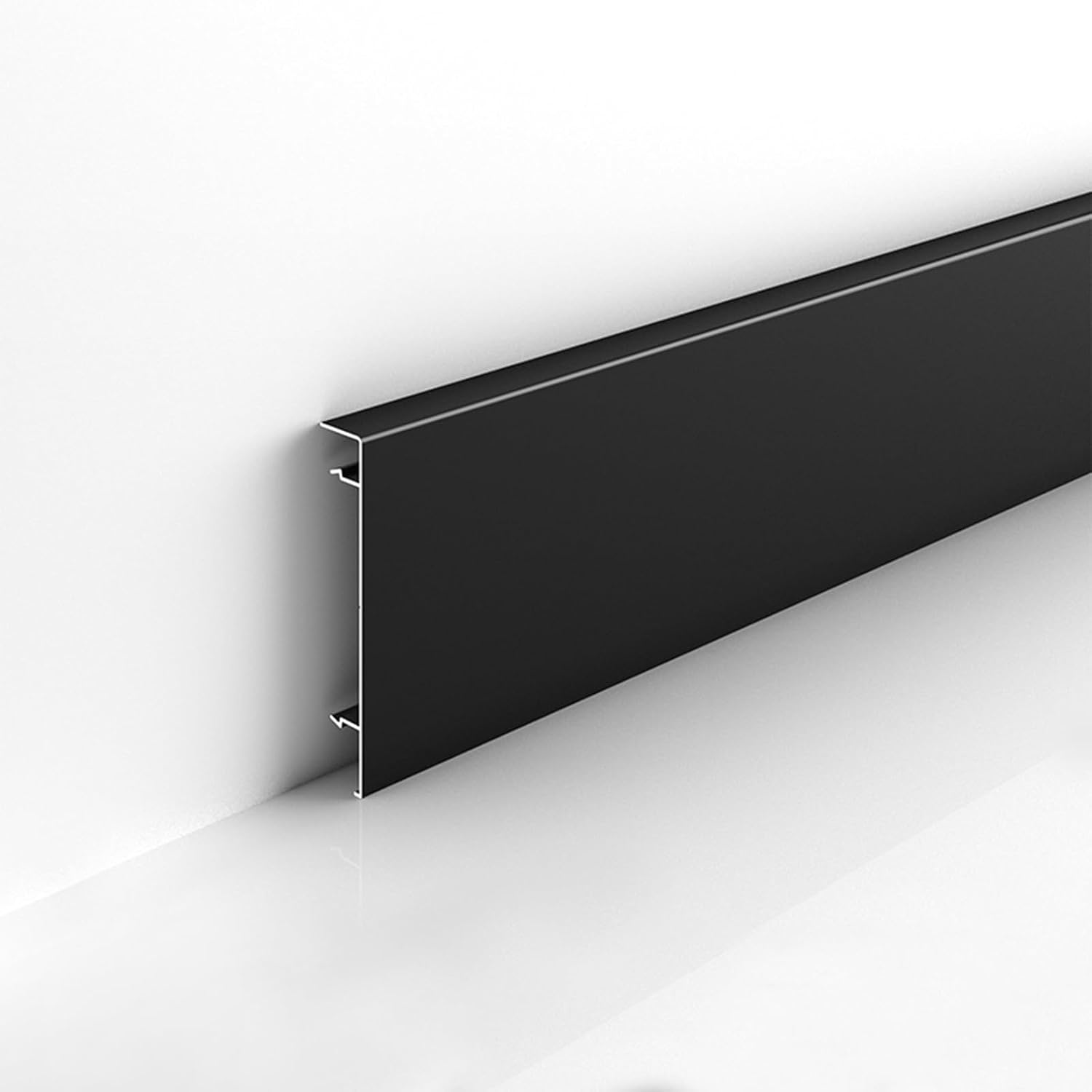 Aluminium Baseboard Molding Trim Height 100mm (3.94') Length 2500mm (8.2ft) Metal Wall Base Right Angle Aluminium Skirting Trim - Elevate Your Home Décor (Matte Black, 3pcs)