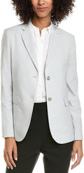 Theory Womens Classic Linen-Blend Blazer, 00, Grey