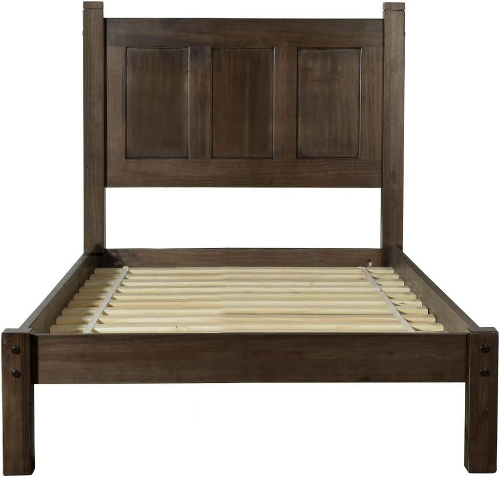 Grain Wood Furniture Shaker Solid Wood Panel Platform Bed, Twin Size, Expresso