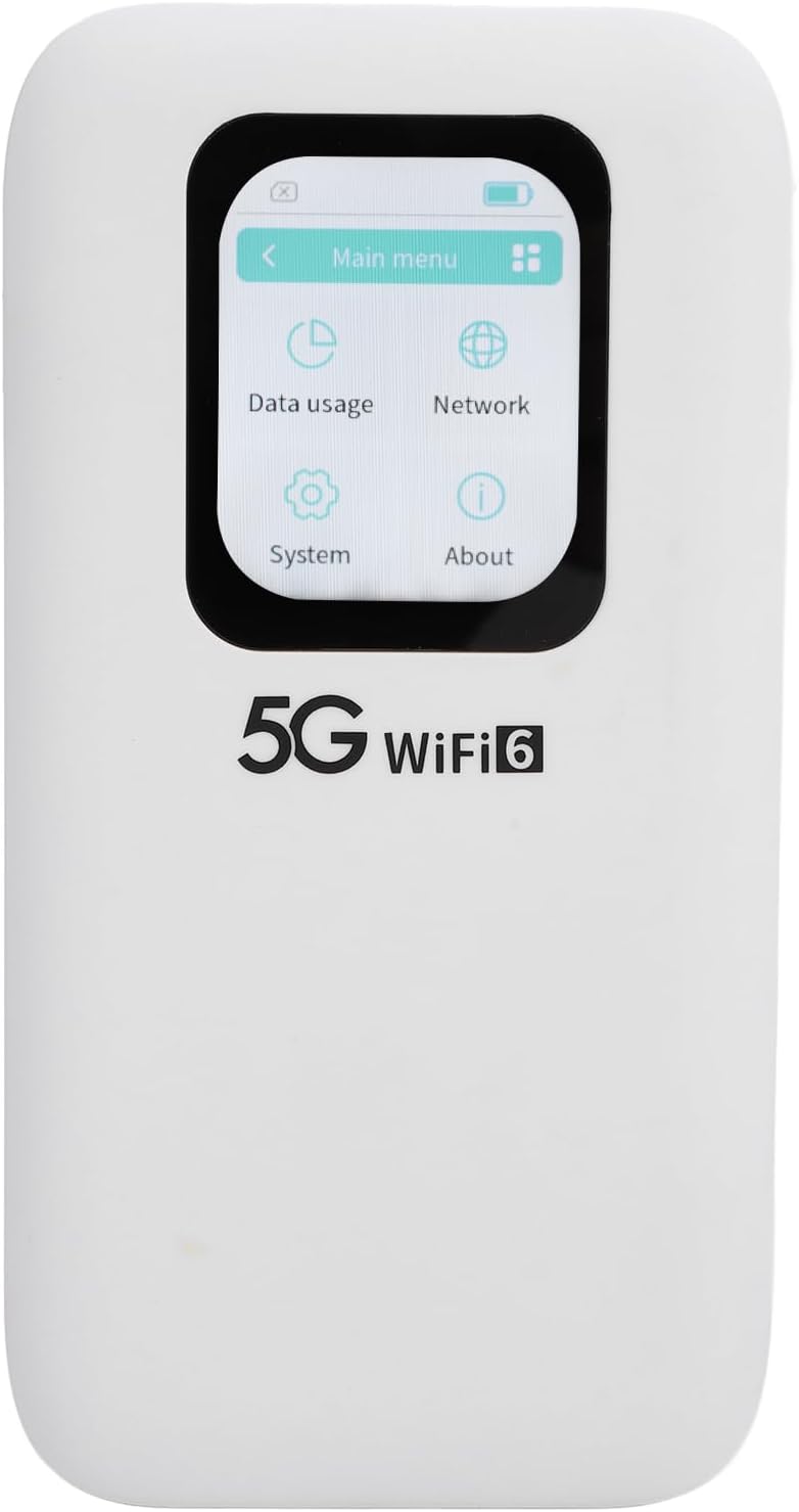 5G WiFi6 LTE Mobile Hotspot, 5G Router with Nano SIM Card Slot, Portable Internet Devices for Travel, 16 Users, 2.01 Inch Screen, for Secure Internet at Home Or Everywhere You