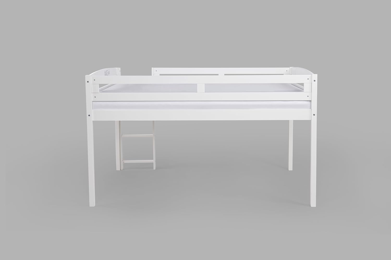 Tribeca Wood Low Loft Bed Frame / 14 Wood Slats Support/No Box Spring Necessary/Easy Assembly/Twin - White