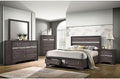 MASARA 5-Piece Queen Bedroom Set, Contemporary Gray with Silver Accents, Panel Bed with Storage.