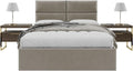 Vänt Upholstered Wall Mounted Headboard Panels -Isabelle Layout - 60' X 23'-Configuration of 4 Individual Panels - Recommended for Queen-Full - Velvet/Sand Storm
