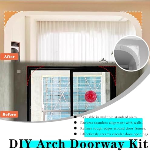 Elegant Interior Doorway Arch Kit - Precurved Drywall Molding & Trim, Rounded Gypsum Corner Architrave for Home Decor (8.5'x8.5'x8.5') - Stylish Wall Accent