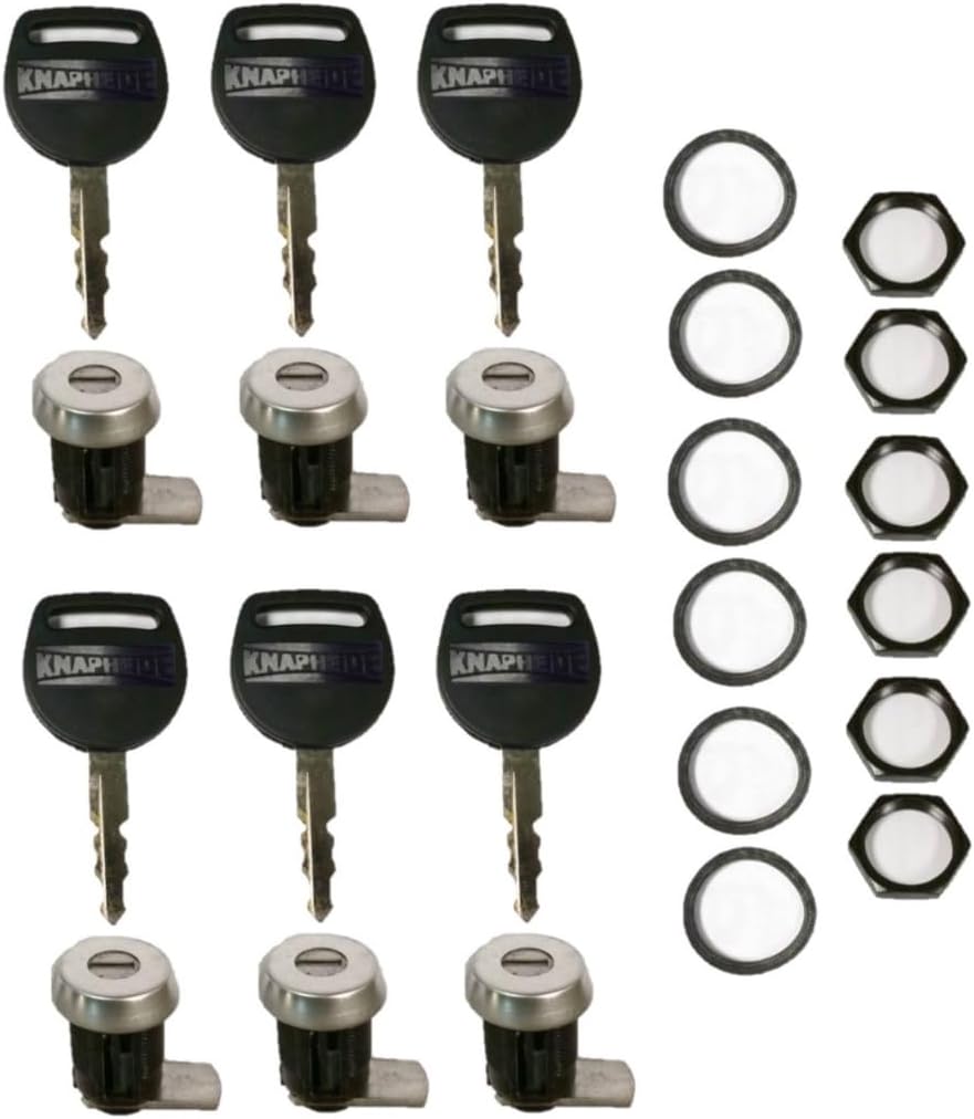 Knapheide 26109819, Set of (6) Replacement Lock & Key Kit for Slam Latches, Key Code 0001