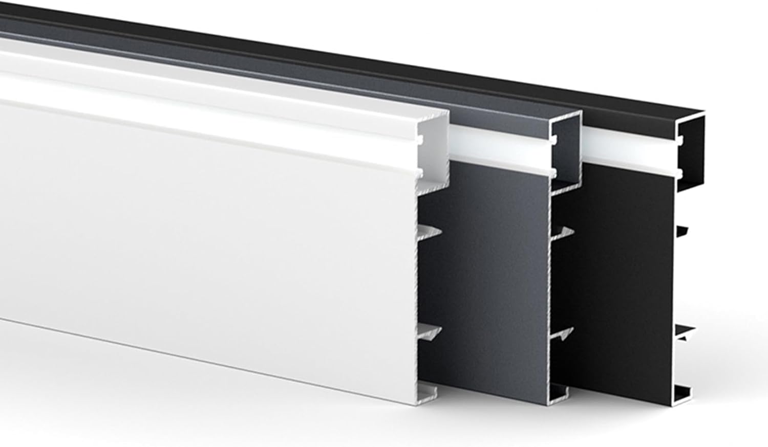 LED Aluminium Baseboard Molding Trim Height 80mm (3.15') Length 500mm (1.64ft) Metal Wall Base Snap-on Aluminium Skirting Trim - Elevate Your Home Décor (White, 5pcs)