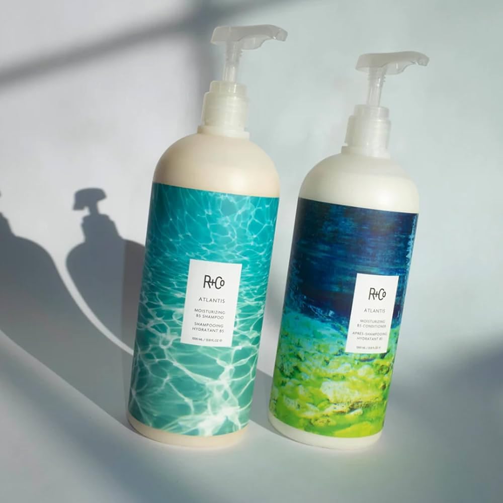 R+Co Atlantis Moisturizing B5 Shampoo and Conditioner Set – Deep Hydration & Repair for Dry, Damaged, Tired Hair – Restores Moisture, Softness & Shine – Vegan & Sulfate-Free – 33.8 oz (Pack of 2)