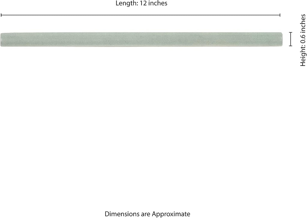 MSI Renzo Jade 0.6 Inch x 12 Inch Quarter Round Molding Ceramic Wall Tile for Bathroom, Kitchen Backsplash, Accent Wall, and Shower