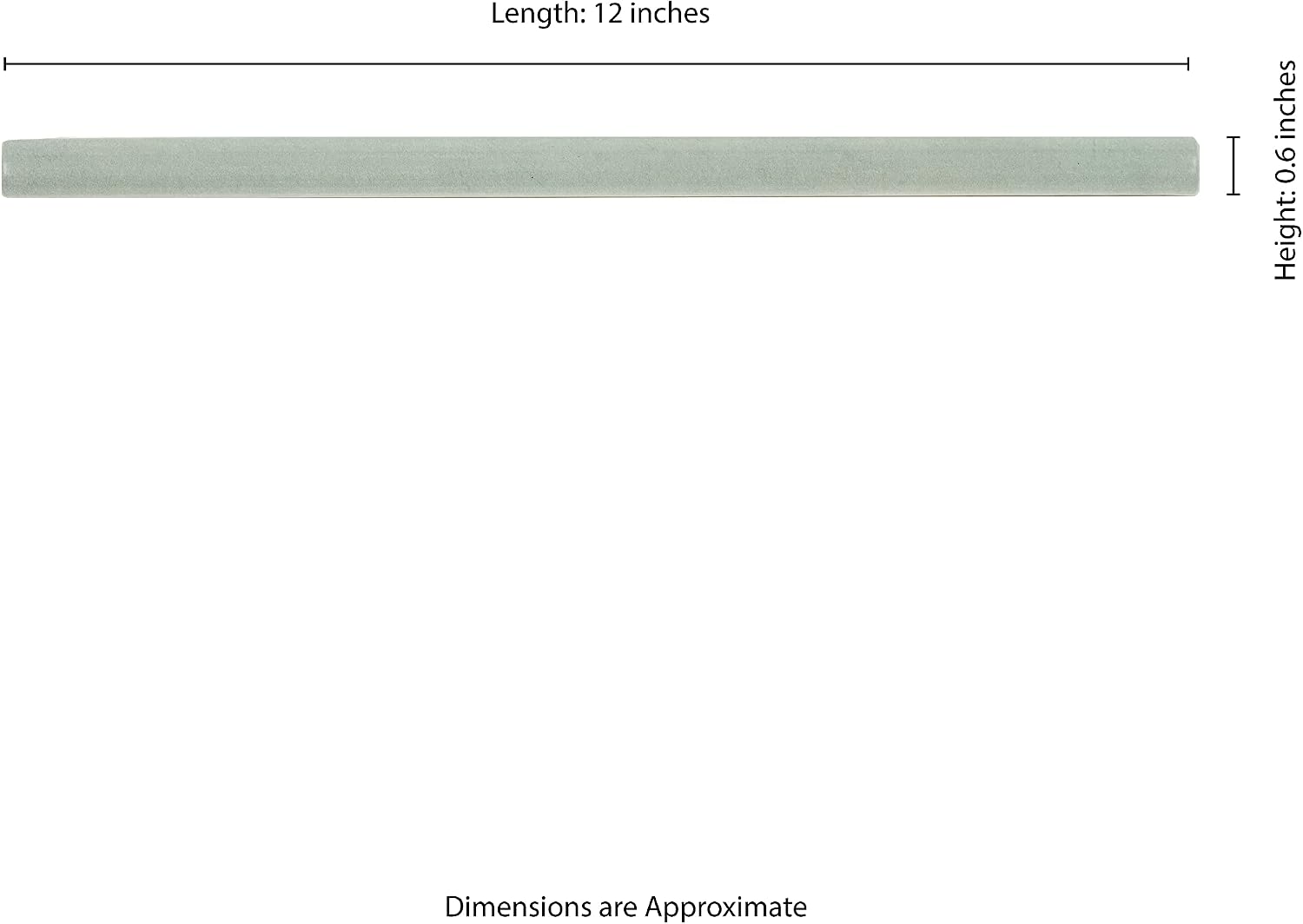 MSI Renzo Jade 0.6 Inch x 12 Inch Quarter Round Molding Ceramic Wall Tile for Bathroom, Kitchen Backsplash, Accent Wall, and Shower