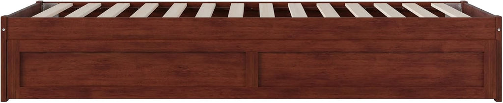 AFI Colorado Twin XL Size Platform Bed with Twin XL Trundle and Charging Station in Walnut
