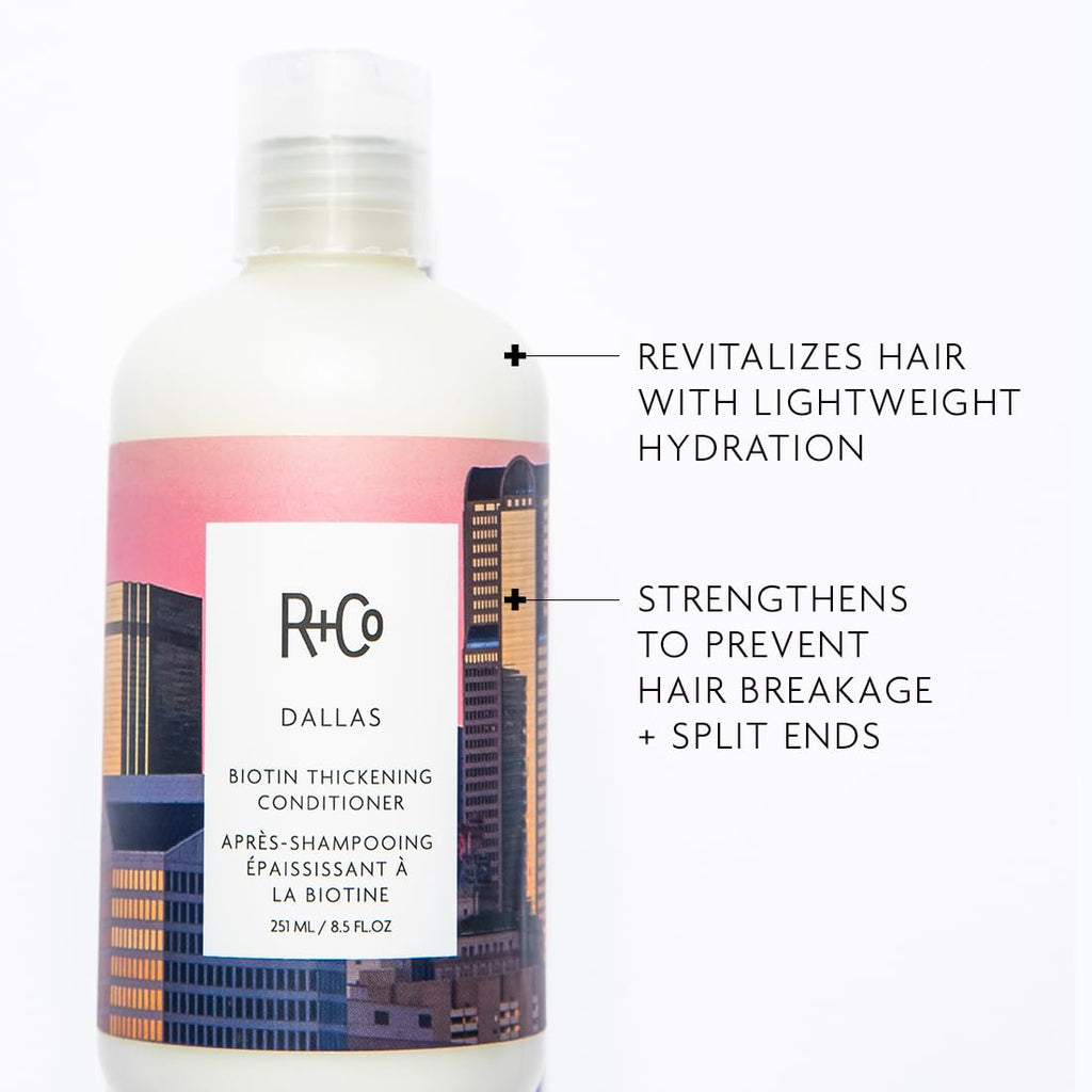 R+Co Dallas Biotin Thickening Conditioner | Weightless Hydration, Strengthens + Enhances Shine | Vegan + Cruelty-Free |