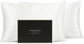 Fishers Finery 30mm 100% Pure Mulberry Silk Pillowcase 2 Pack, Quality Tested (White, Queen, 2 Pack)