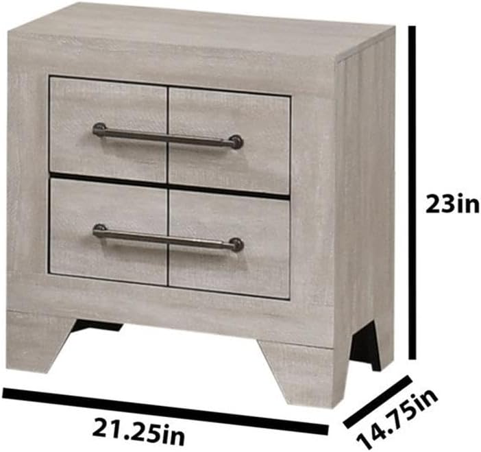 Best Quality Furniture 5 Piece Bedroom Set in Rustic Gray Oak Wood in Queen