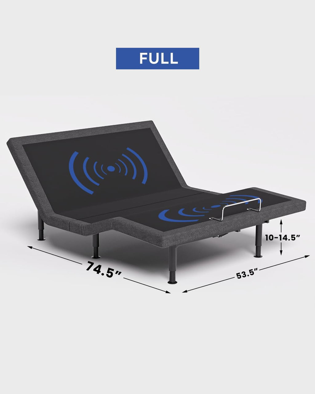 Full Size Adjustable Bed Frame with Massage & Zero Gravity - Electric Bed Frame with Remote, USB Charging, LED Night Light, 7.5-12.5' Adjustable Height, 900LBS Capacity, Quiet Motor