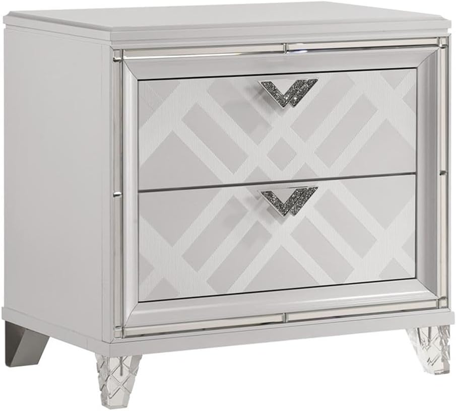 Furniture of America FOA Anaiya 5-Piece Contemporary Wood Queen Bedroom Set in White