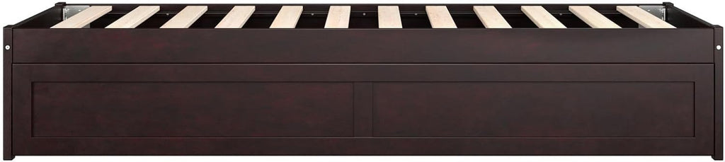 AFI Colorado Twin Size Platform Bed with Twin Trundle and Charging Station in Espresso