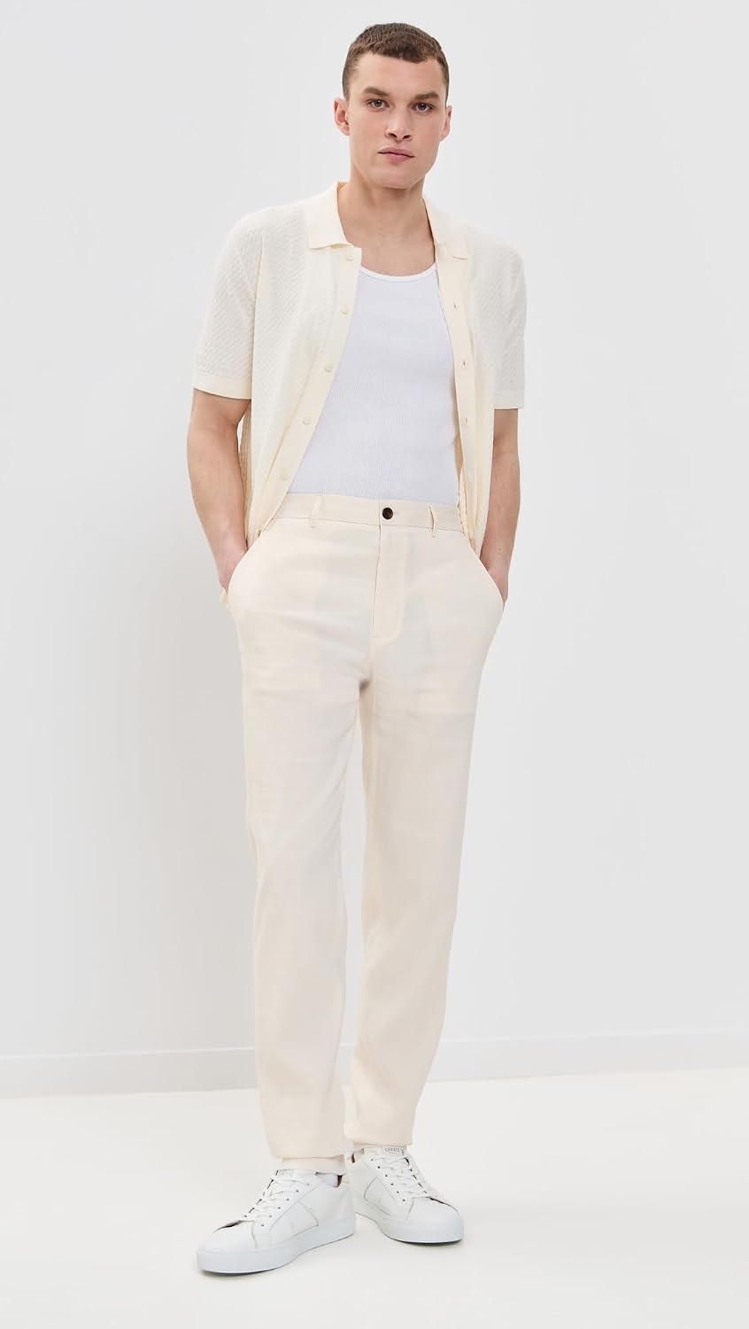 Theory Men's Good Crunch Linen Curtis Drawstring Pants