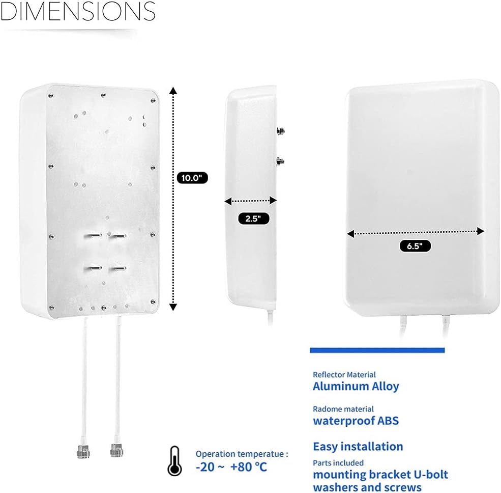 SignalPlus 2x2 MIMO Antenna for T Mobile Home Internet, Outdoor 4G LTE Directional Antenna for Modem/Router