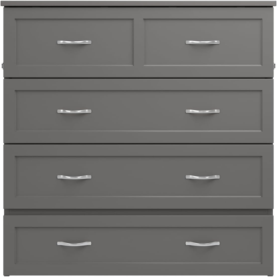 AFI, Northfield Murphy Bed Chest Twin XL with 6' Mattress, Storage Drawer & Built-in USB Charger, Grey