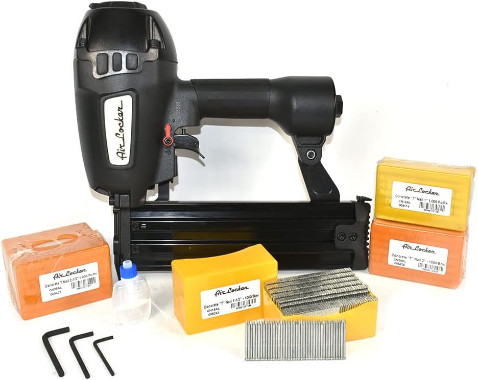 Air Locker CN64A3K 5/8 Inch to 2-1/2 Inch Heavy Duty Concrete T Nailer Kit
