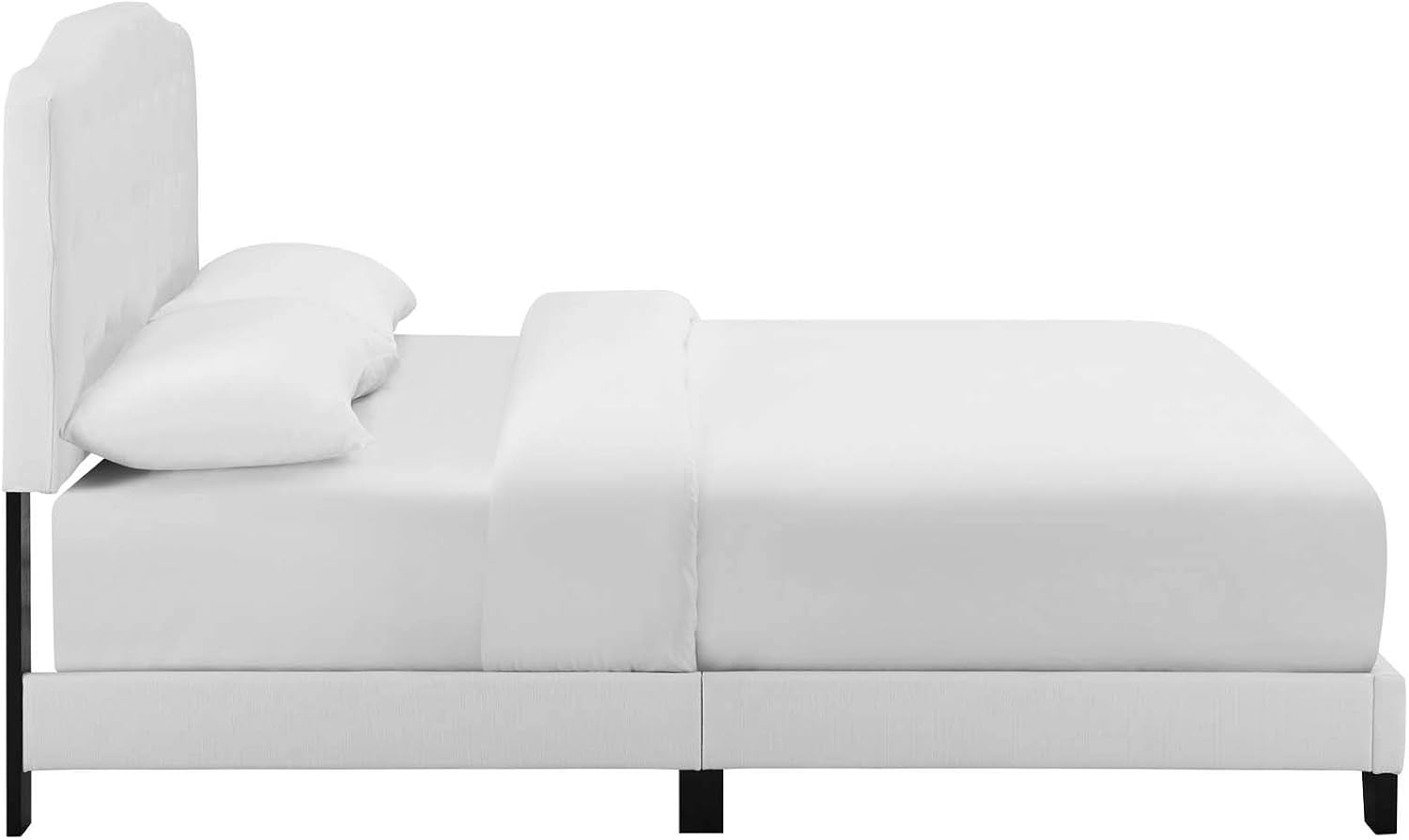Modway Amelia Tufted Fabric Upholstered King Platform Bed in White