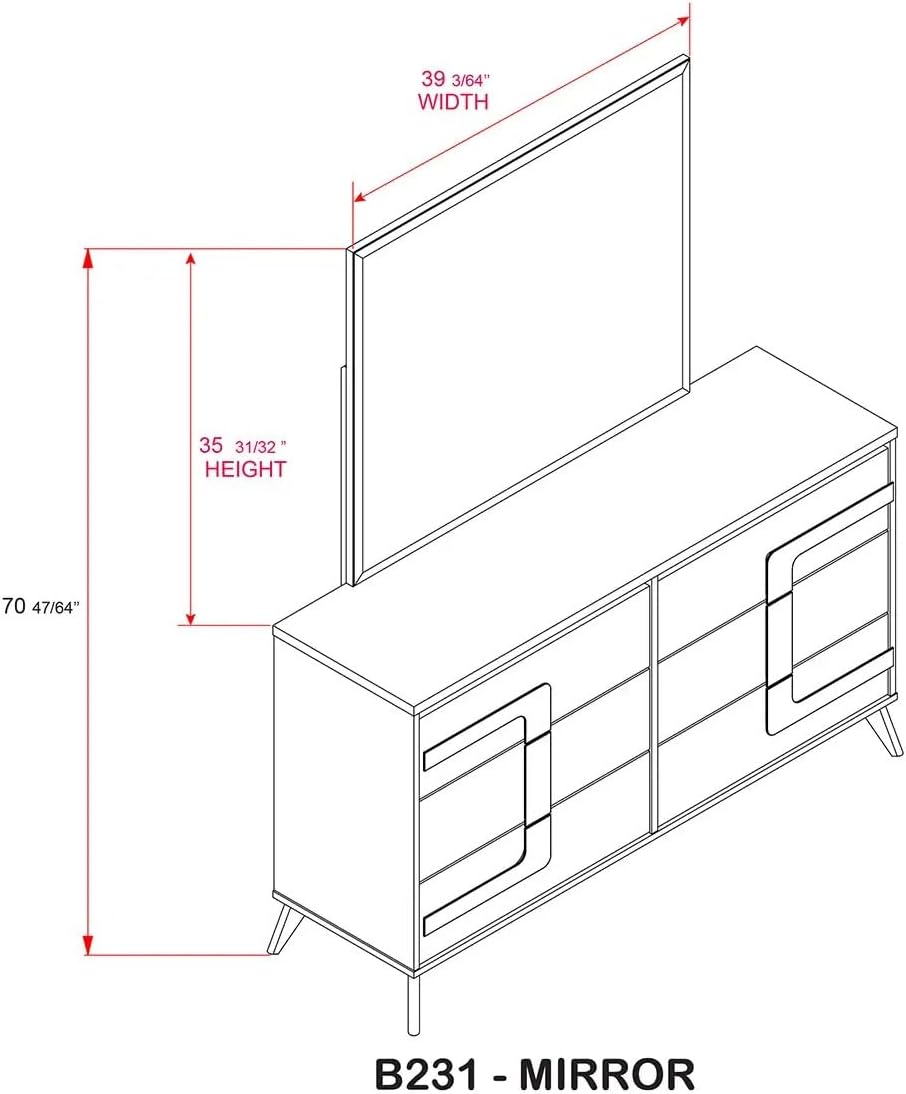 KB Designs – 5-Piece Bedroom Set with Bed LED Headboard, Dresser with Mirror, Chest and Nightstand, Modern White and Gold Finish, Queen Size Bed