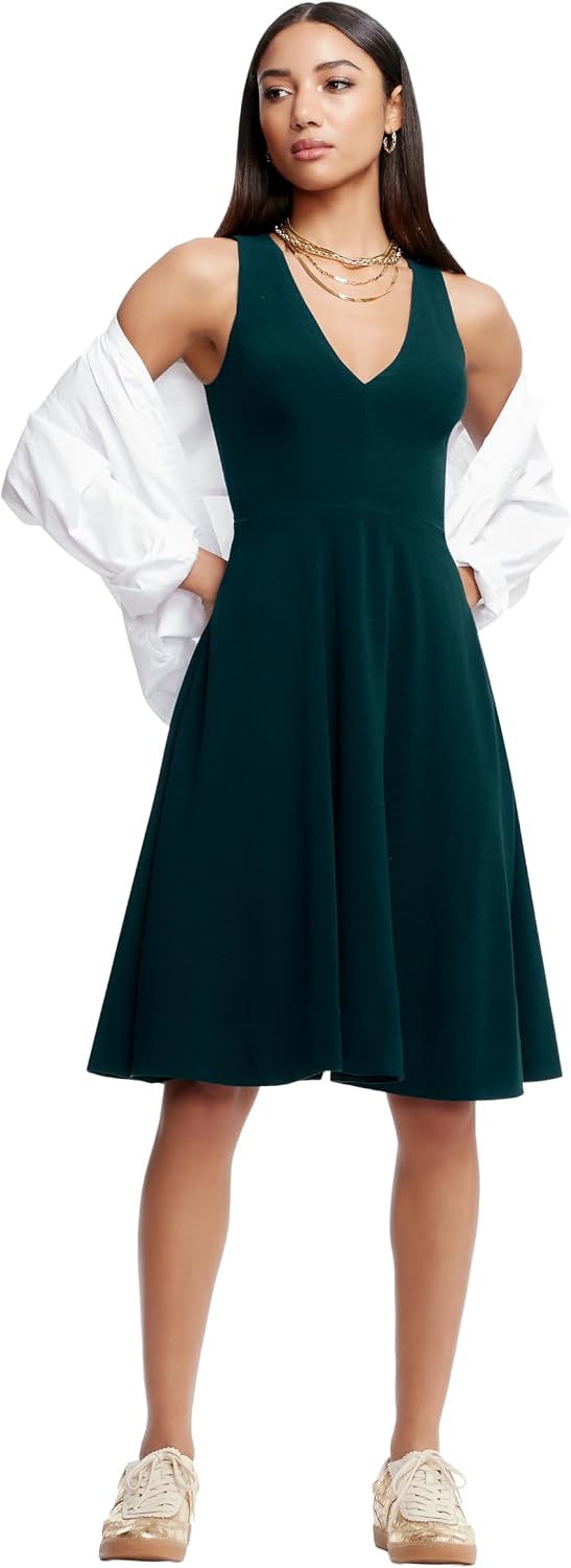 Dress the Population Women's Catalina Solid Sleeveless Fit & Flare Midi Dress
