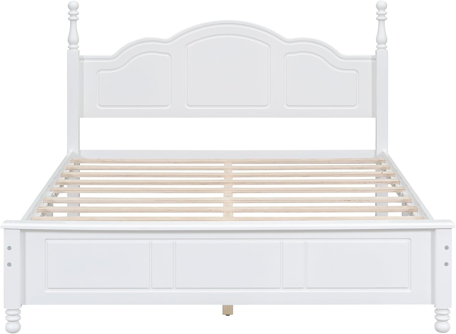 Harper & Bright Designs 3 Pieces Queen Bedroom Sets, Wooden Queen Size Platform Bed with 2 Nightstands, Retro Design Queen Bedroom Furniture Sets, Easy to Assemble (White)