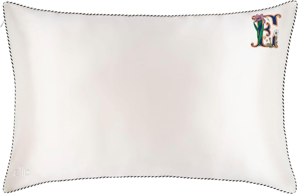 slip The Original Queen Pure Silk Pillow Case - 100% Pure 22 Momme Mulberry Silk - Queen Standard Size - Anti-Aging, Anti-BedHead, Anti-Sleep Crease, Initial Collection: Letter E (20' x 30')