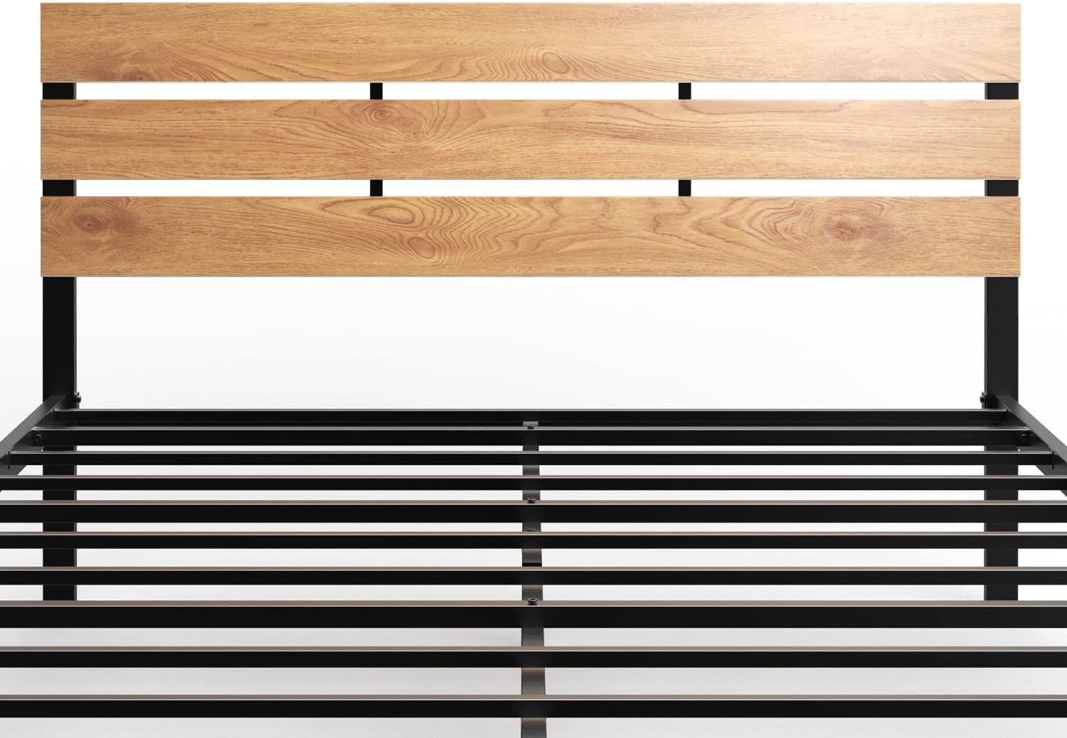 BONSOIR King Size Bed Frame Steady Steel Platform with Wood Headboard/Footboard,No Box Spring Needed, Easy Assembly, Squeaking Free (King Size)