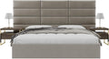 Vänt Upholstered Wall Mounted Headboard Panels -Fredrick Layout - 117' X 46'-Configuration of 12 Individual Panels - Recommended for King-Cal King - Velvet/Sand Storm