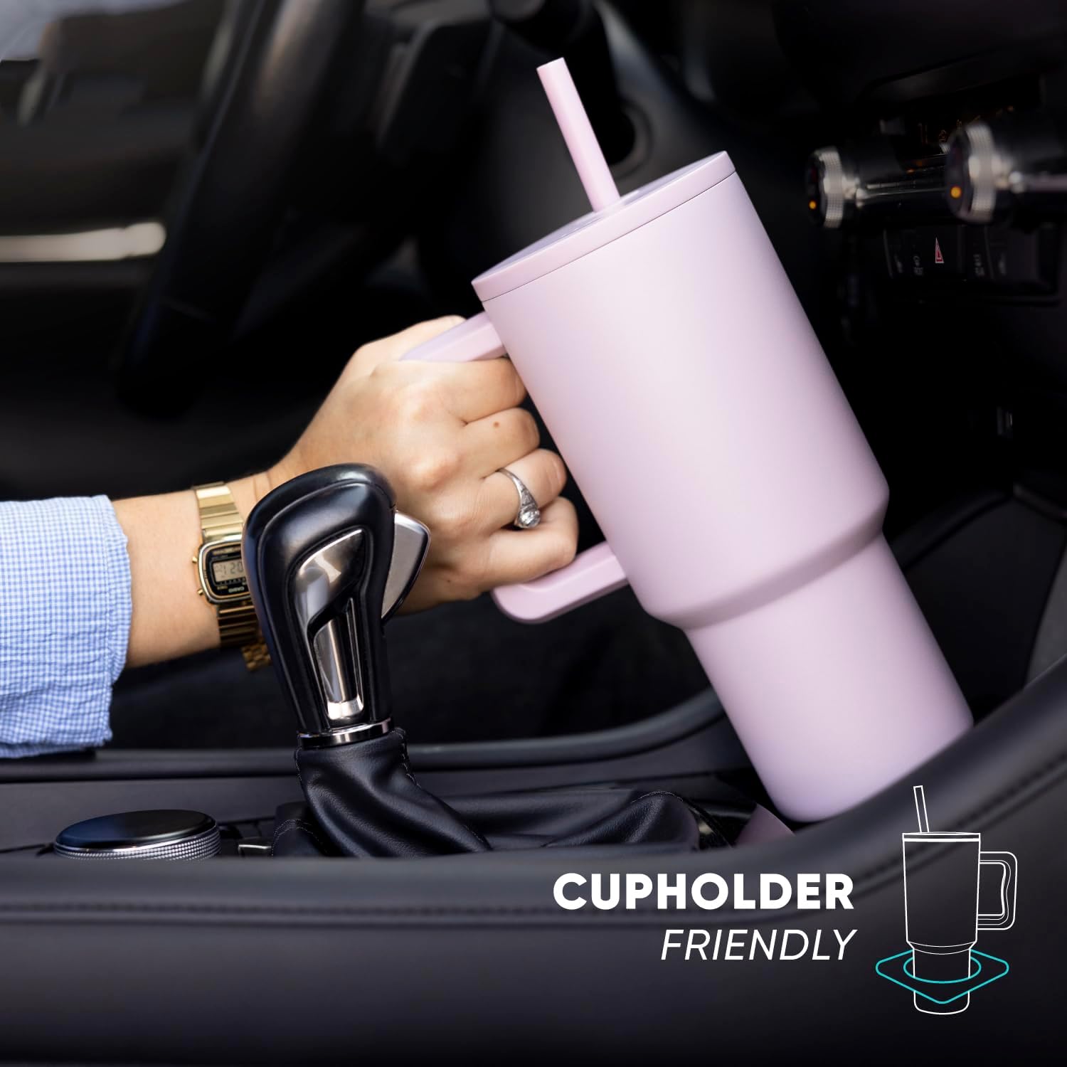 Simple Modern 40 oz Trek Tumbler with Handle and Straw Lid | Cup Holder Friendly Insulated Stainless Steel Travel Mug | 80s Mix (Pack of 12)
