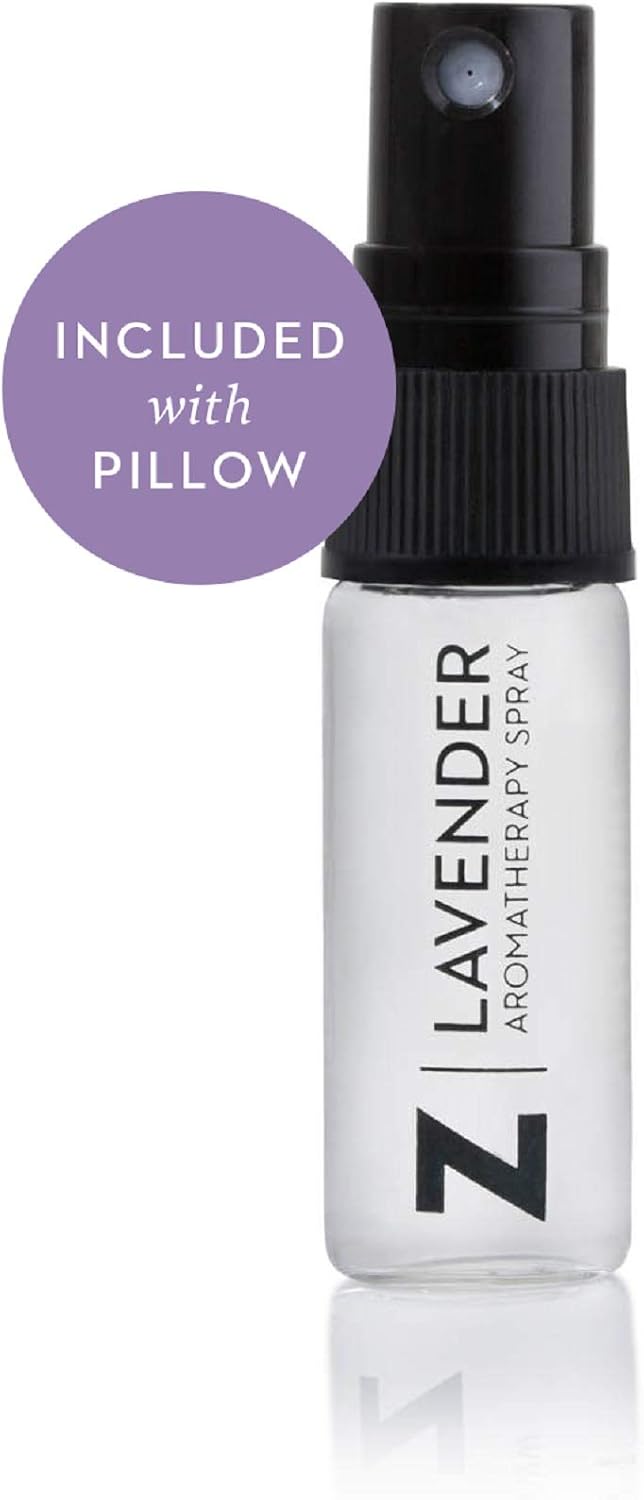 MALOUF Z Zoned Dough Memory Foam Infused with Real Natural Lavender Oil Aromatherapy Pillow Spray Included-Queen, purple