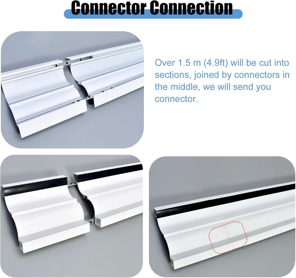 Crown Molding Lighting LED Channel, Baseboard Lighting Trim Profile for Led Strip, Surface Mounted Indirect Lighting Aluminum Channel for Hallway(1.9m/6.2ft)
