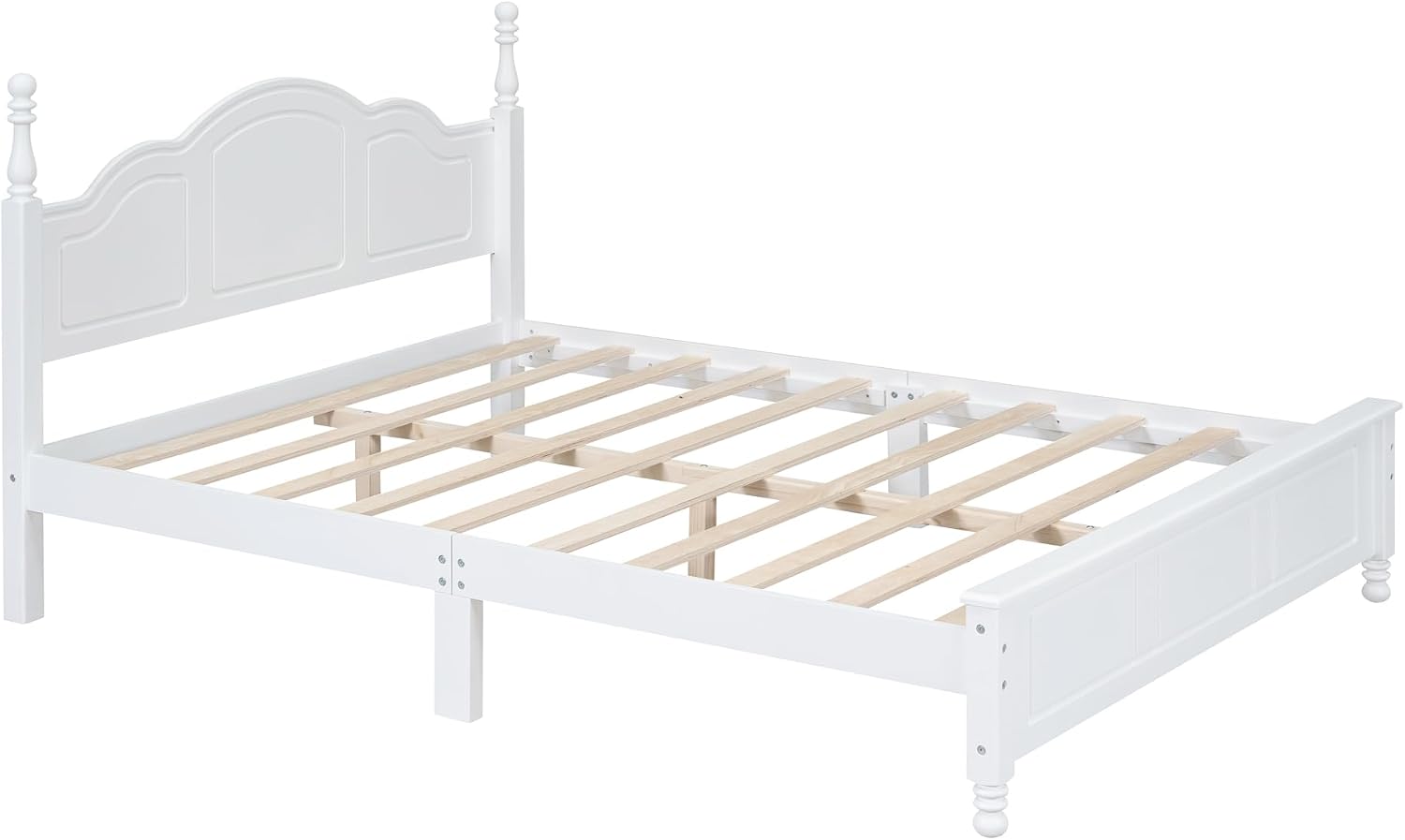 Harper & Bright Designs 3 Pieces Queen Bedroom Sets, Wooden Queen Size Platform Bed with 2 Nightstands, Retro Design Queen Bedroom Furniture Sets, Easy to Assemble (White)