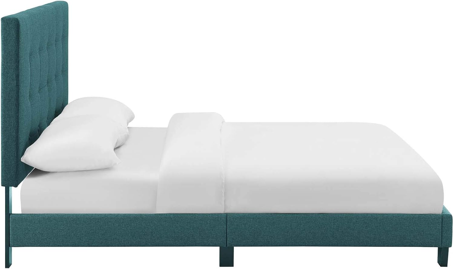 Modway Melanie Tufted Fabric Upholstered Twin Platform Bed in Teal
