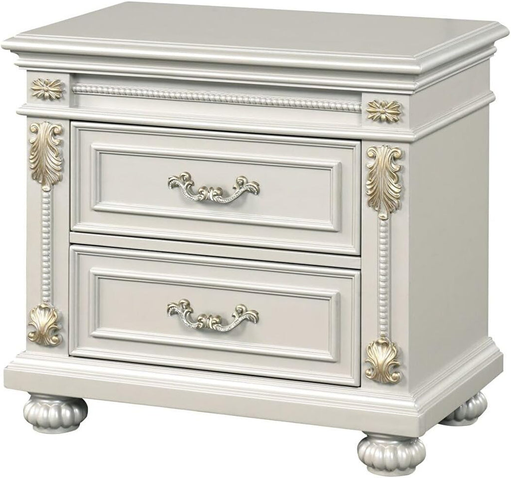 First of a Kind Cosmos Furniture Destiny White Queen 4 Piece Bedroom Set