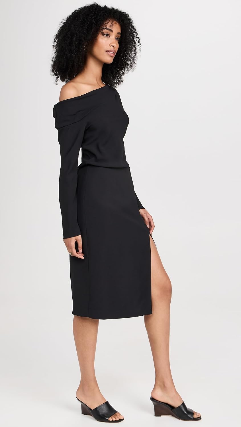 Theory Women's Asymmetrical Off Shoulder Dress