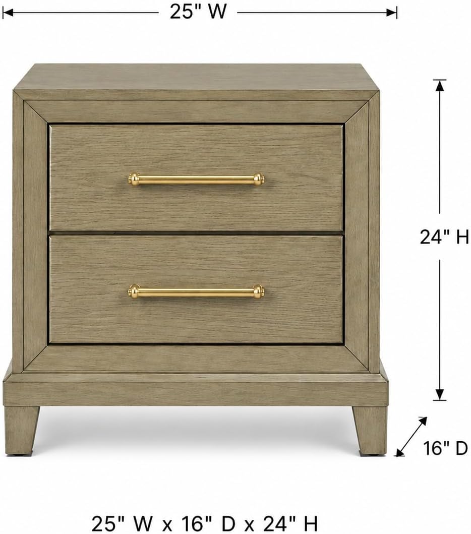 First of a Kind Nightstand Contemporary Wood Bedside Table Dove Collection Rustic Beige Finish Clean Modern Design Bedroom Nightstand Streamlined Structure Coordinated Furniture Piece