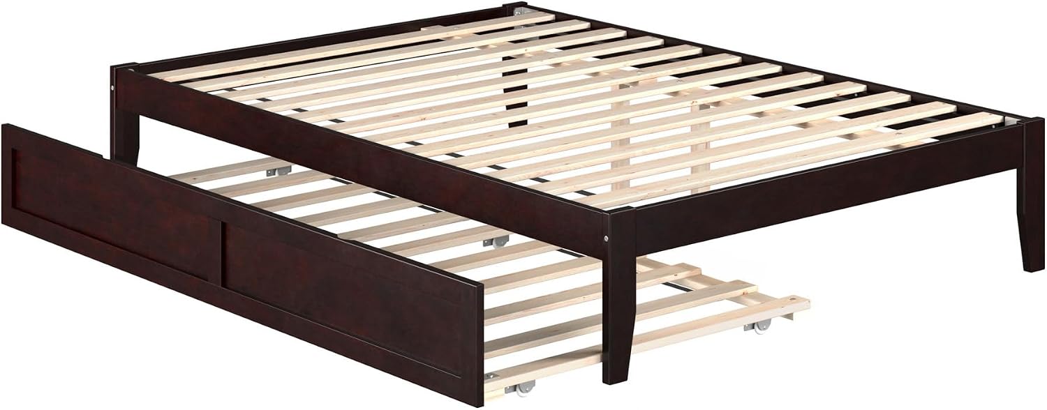 AFI Colorado Full Size Platform Bed with Twin Trundle and Charging Station in Espresso