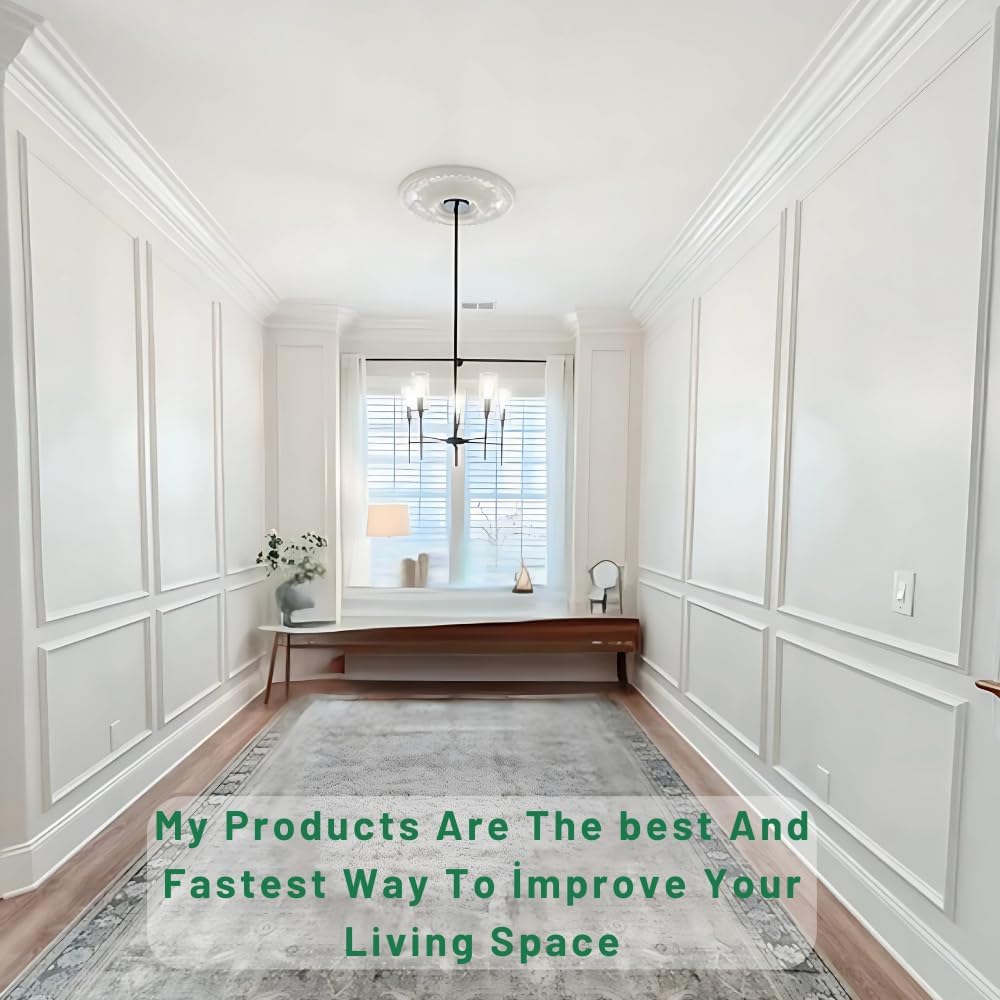 Peel and Stick Wall Molding Kit – Pre Cut Wainscoting Panels, DIY Molding Trim for Walls, Easy Install Accent Wall Kit, Peel and Stick Wainscoting Panels, Wainscoting Panels