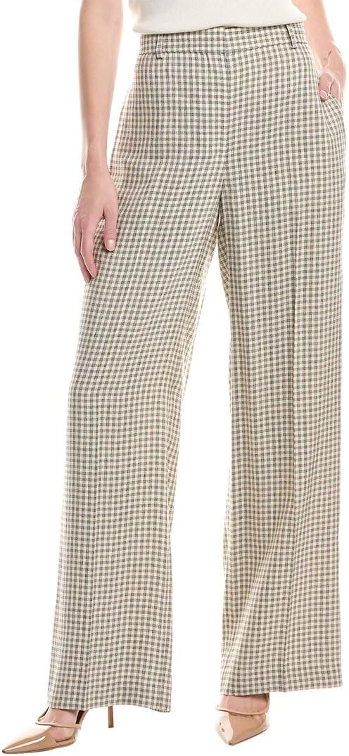 Theory Women's Linear Check Classic Trouser