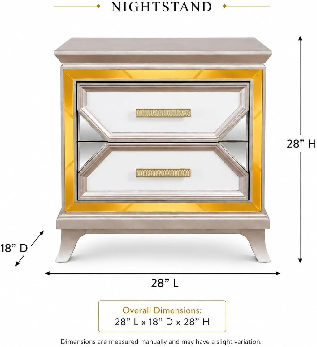 First of a Kind Nightstand Traditional Wood Bedside Table Claire Collection White Finish Classic European Design Bedroom Nightstand Elegant Carved Detailing Coordinated Furniture Piece
