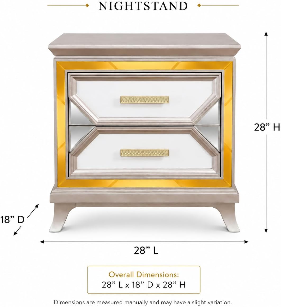First of a Kind Nightstand Traditional Wood Bedside Table Claire Collection White Finish Classic European Design Bedroom Nightstand Elegant Carved Detailing Coordinated Furniture Piece